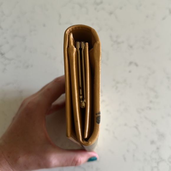 Celine Macadam Pattern Bi-Fold Long Wallet PVC & Leather Beige Tea Brown. - Picture 4 of 9